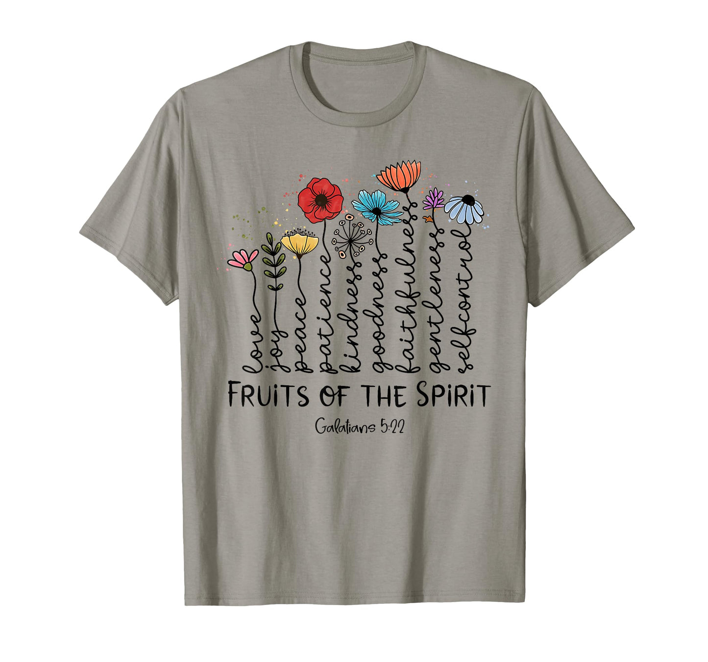 Fruits Of The Spirit Galatians 5-22 Christian Wildflowers T-Shirt