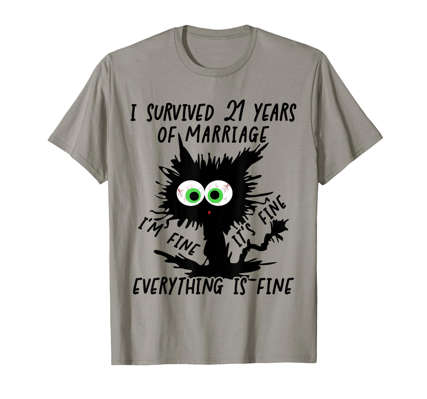 Nickel Wedding I Survived 21 Years Of Marriage T-Shirt