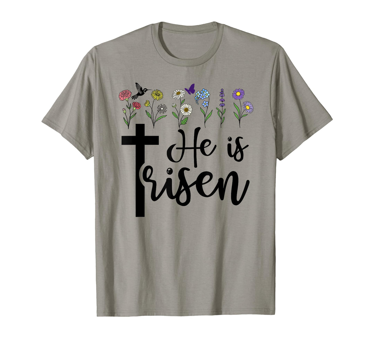 He is Risen Happy Easter He has Risen Cross Jesus Christian T-Shirt