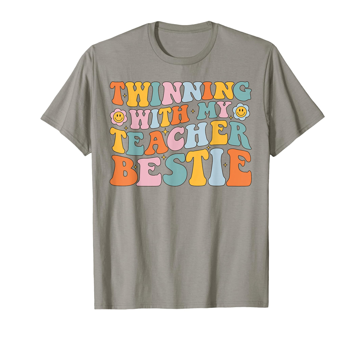Twinning With My Teacher Bestie Twin Day Matching T-Shirt for Men Women Girls Kids