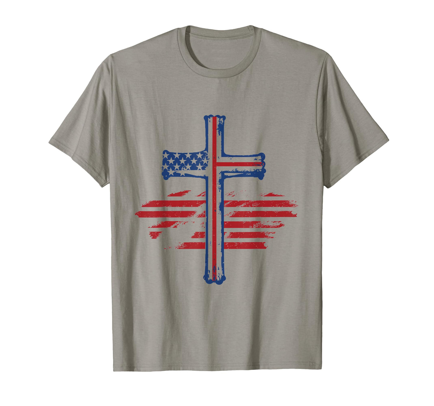 Christian US USA Flag American Christ Faith Over Fear Cross Women Men T-Shirt