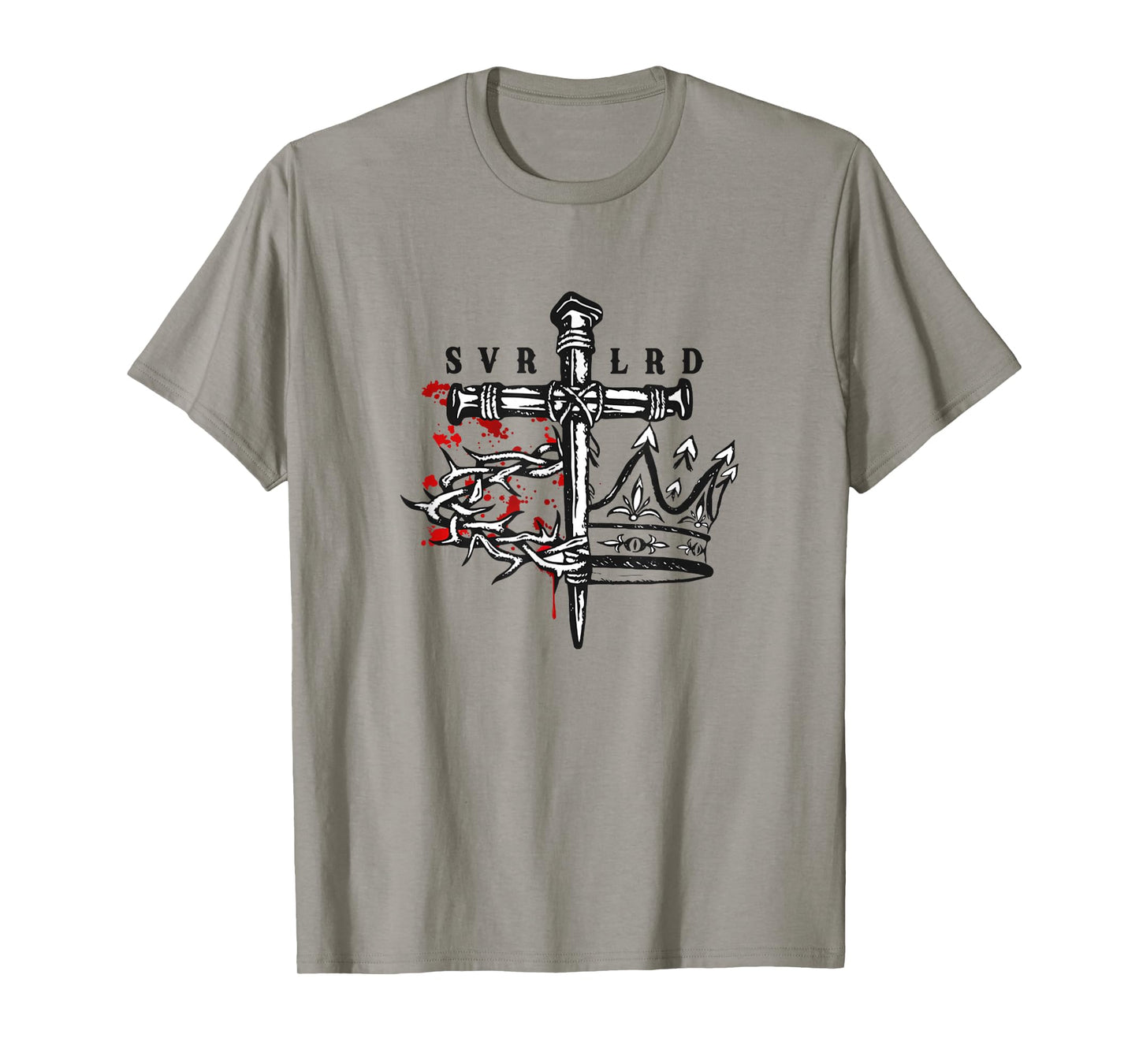 Jesus is Lord Savior Crown and Thorns Christian Cross T-Shirt