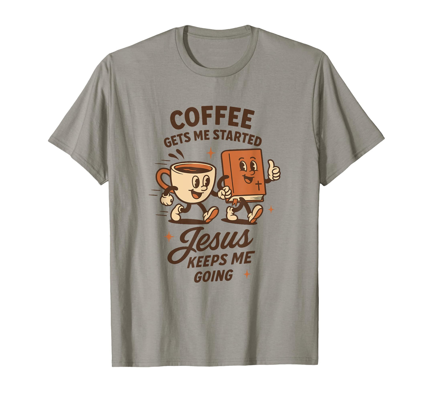 Coffee and Jesus Retro Christian Faith Based Coffee Lover T-Shirt