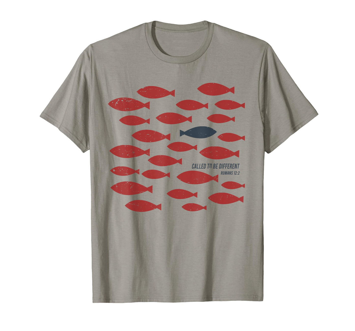 Called To Be Different Funny Fish Red Blue Romans 12 2 T-Shirt