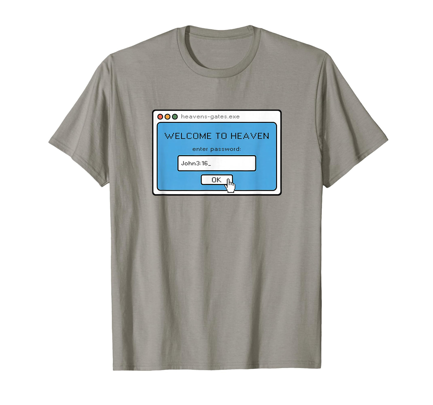Retro Christian IT Computer Heaven Password John 3, 16 T-Shirt