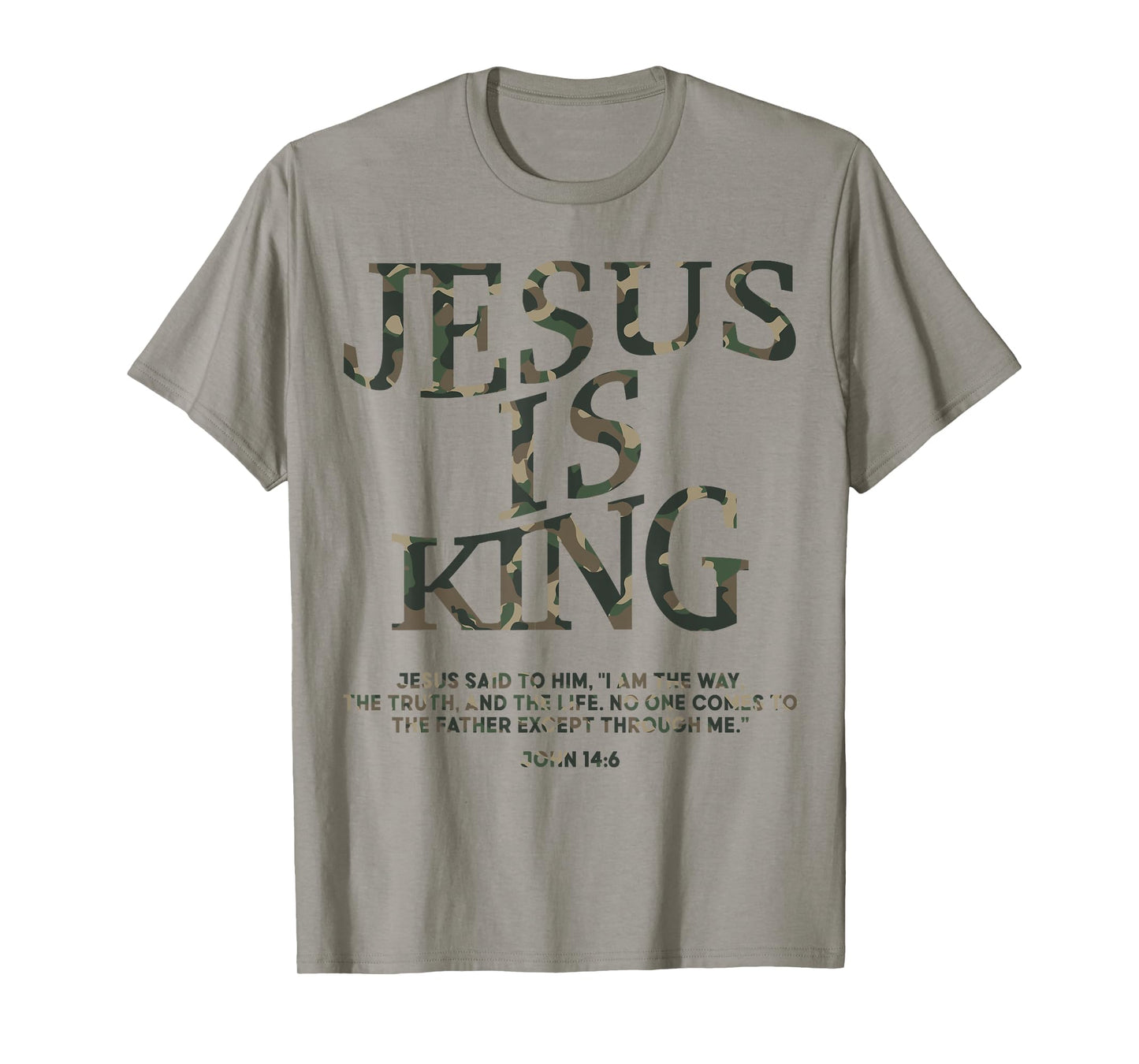 Camo Jesus Is King Shirt Christian Youth Men God Son Brother T-Shirt