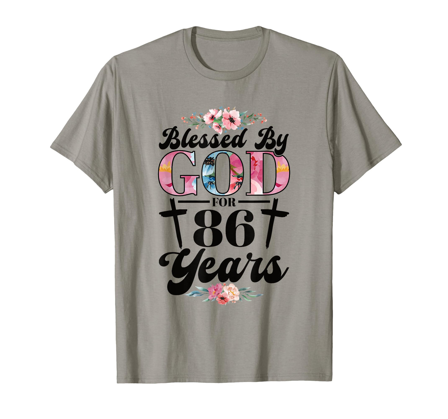 86th Birthday Woman Man Blessed By God For 86 Years T-Shirt