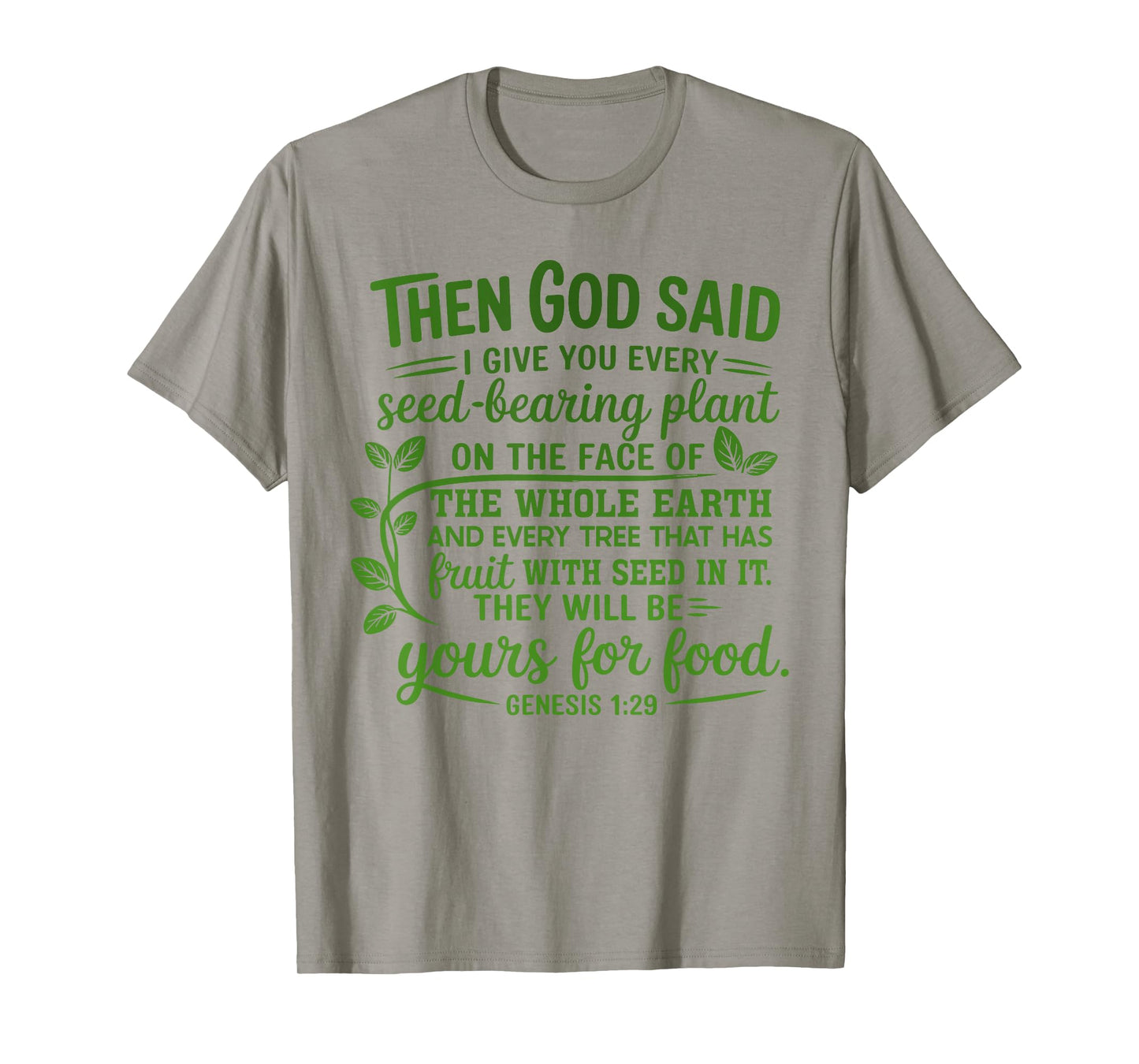 Genesis 1:29 Plant Based Diet Vegan Bible Verse T-Shirt