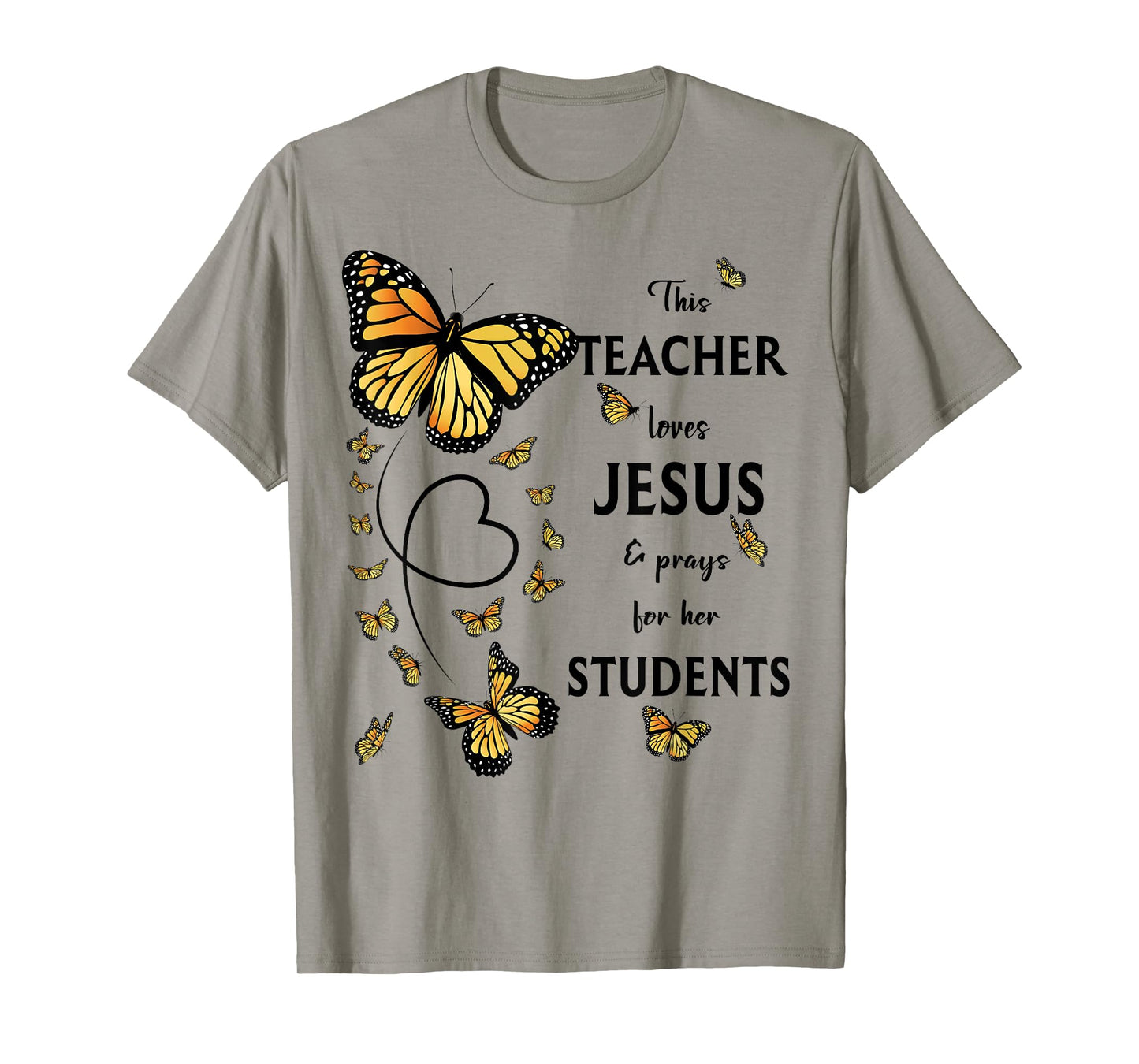 Christian Teacher Butterfly This Teacher Loves Jesus T-Shirt
