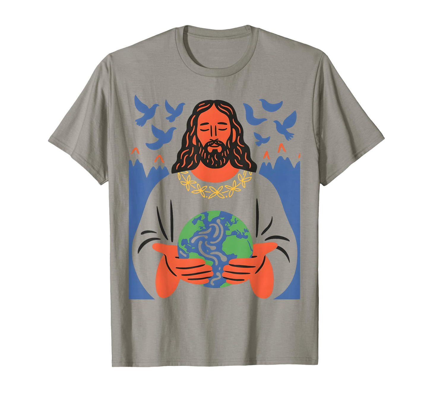 Faith Peace Creation Spiritual Earth Dove Design T-Shirt