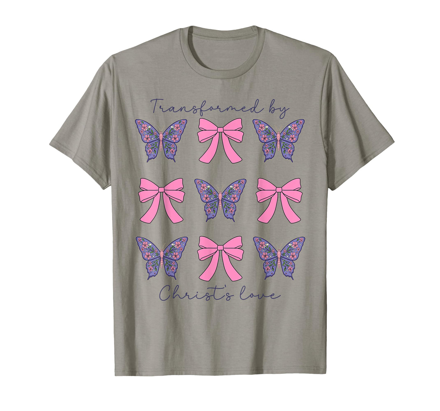 Transformed By Christs Love Coquette Bow Christian Women T-Shirt
