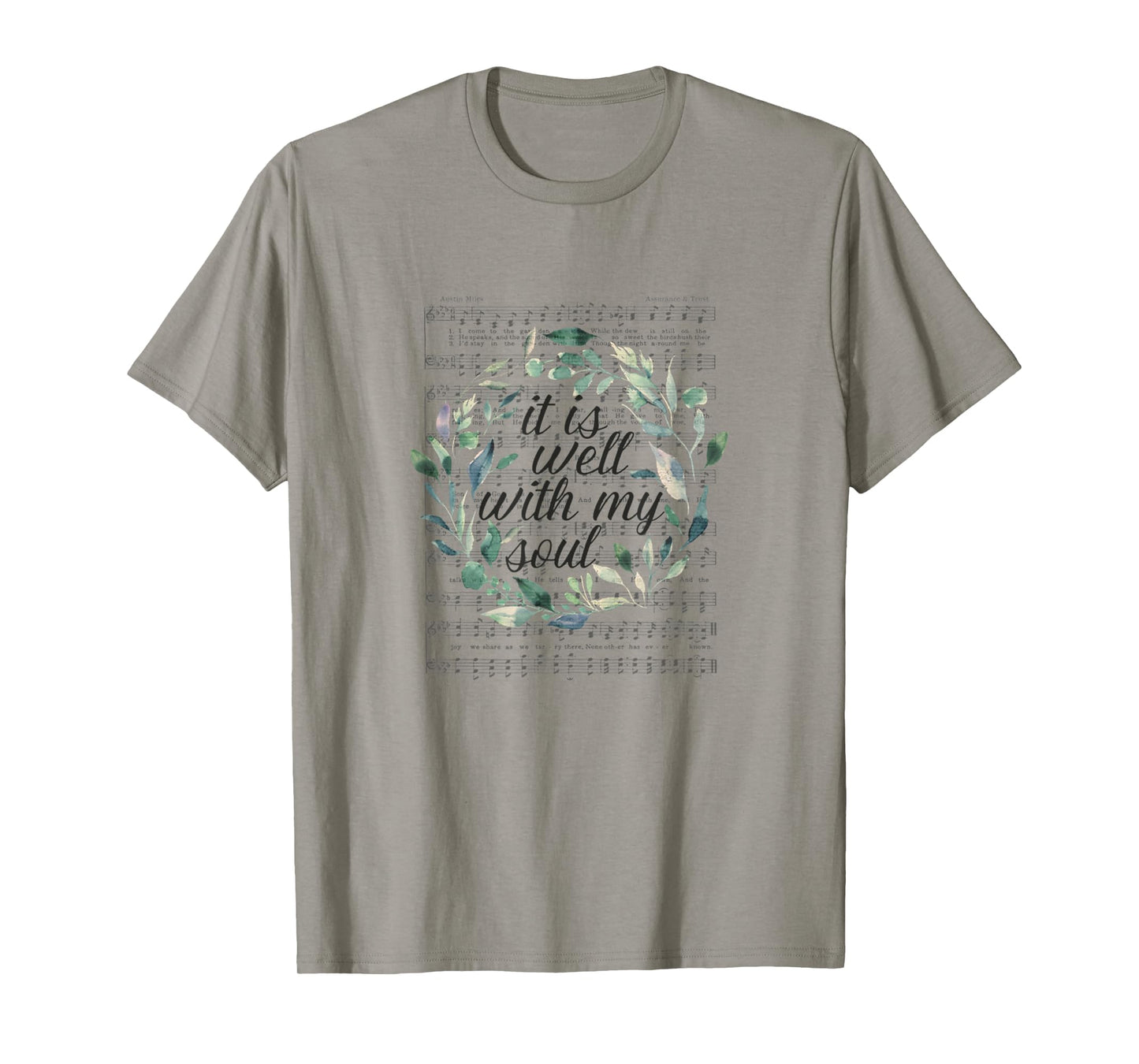 It is Well With My Soul Floral Leaves T-Shirt