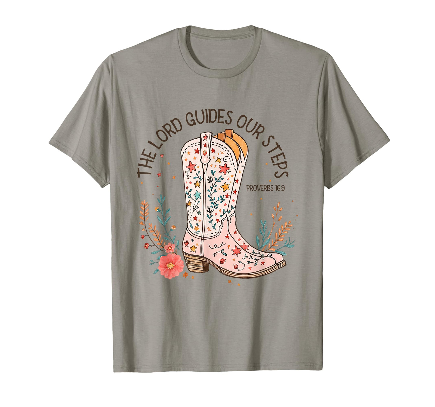 Western Christian The Lord Guides Our Steps Walk by Faith T-Shirt