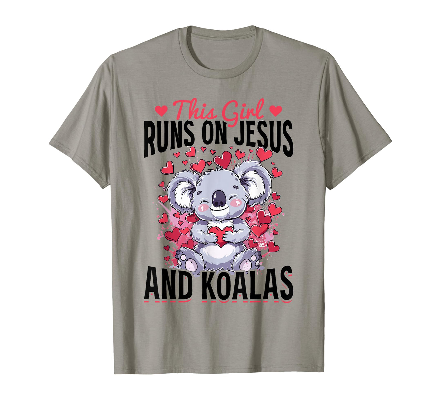 Funny Koala Animal This Girl Runs On Jesus And Koalas T-Shirt