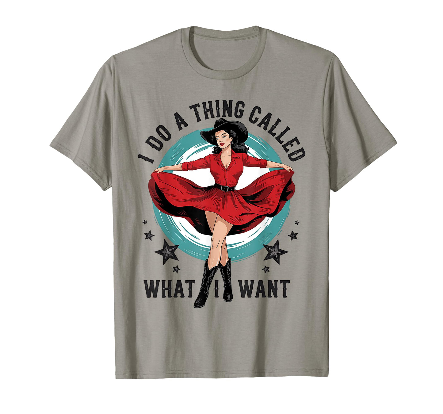 I do a thing called what I want Retro Cowboy Western girls T-Shirt