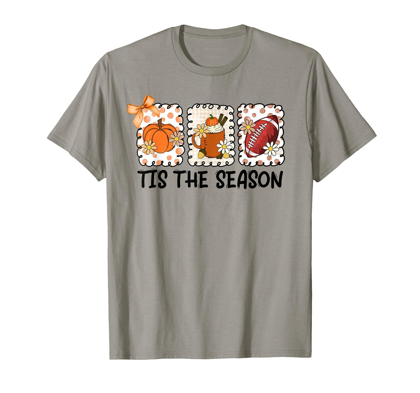 Tis The Season Fall Thanksgiving Pumpkin Spice Football T-Shirt