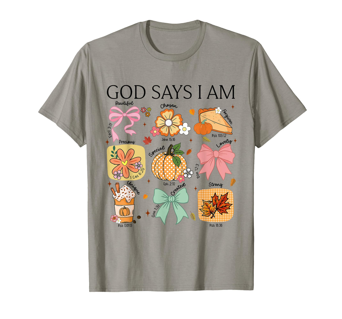 Retro Coquette God Say I Am Christian Fall Autumn Pumpkin T-Shirt