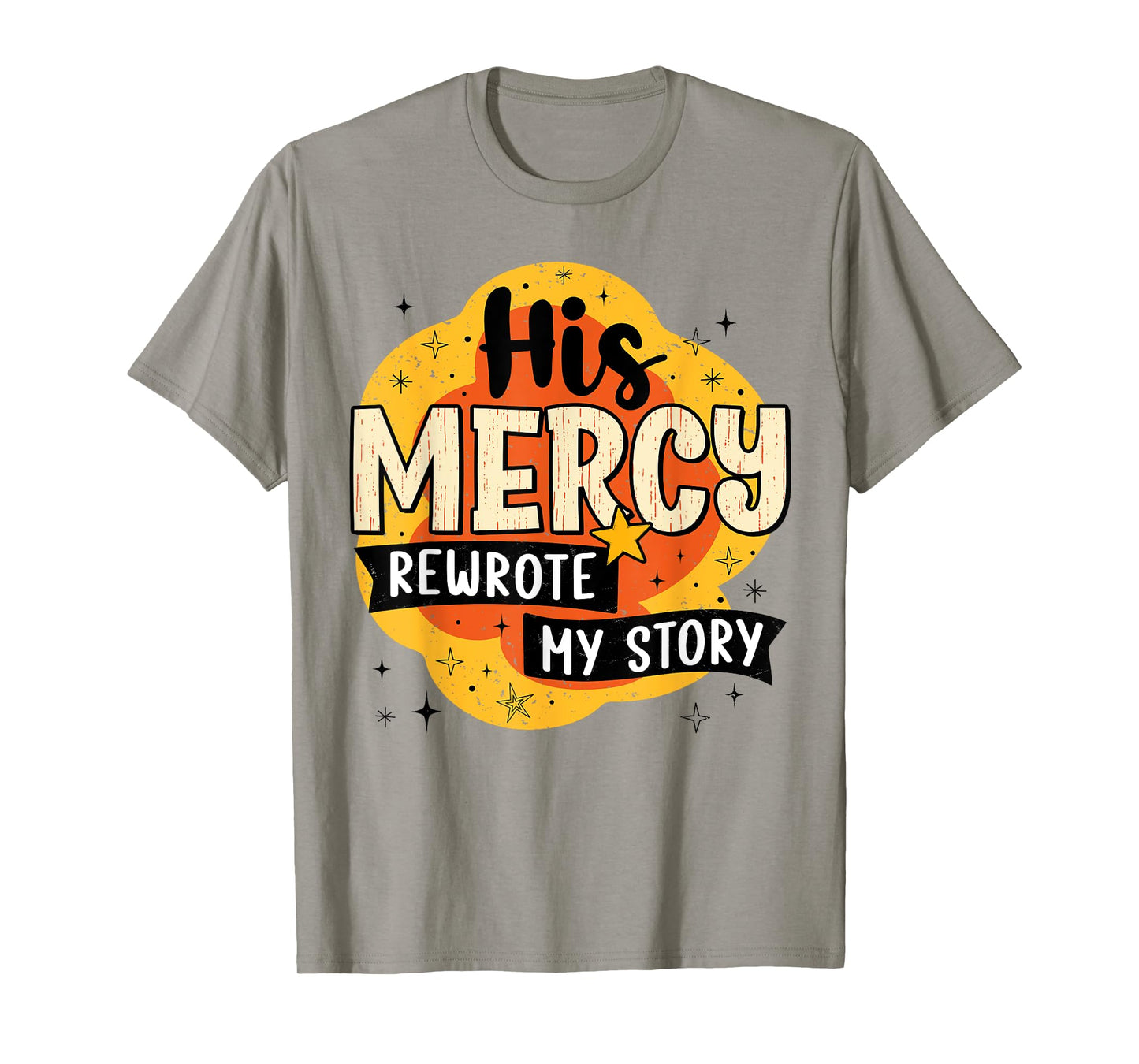His Mercy Rewrote My Story Christian Faith Boho Christian T-Shirt