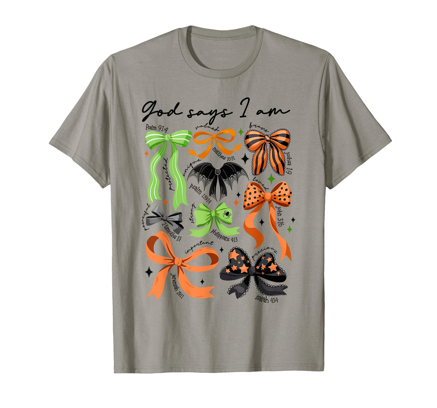 God Says I Am Retro Coquette Bow Halloween Christian Verse T-Shirt