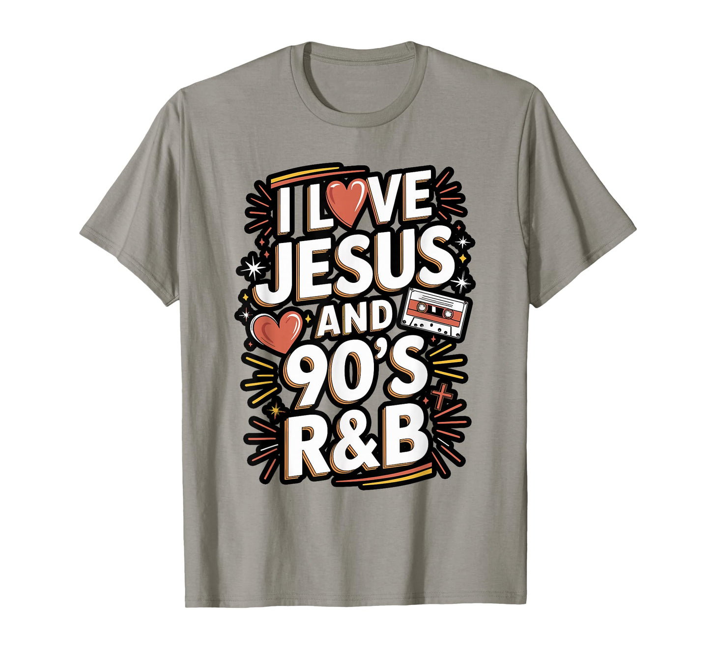 I Love Jesus and 90s RNB Quote Design T-Shirt