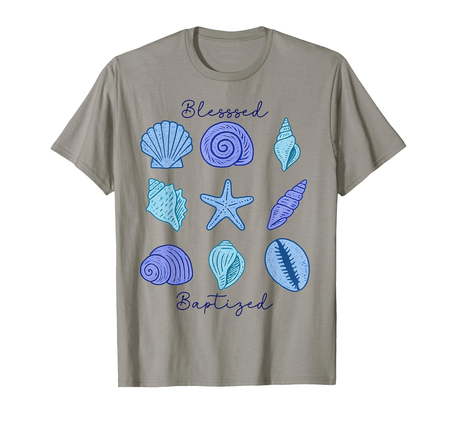 Blessed And Baptized Beautiful Sea-shells Christian T-Shirt