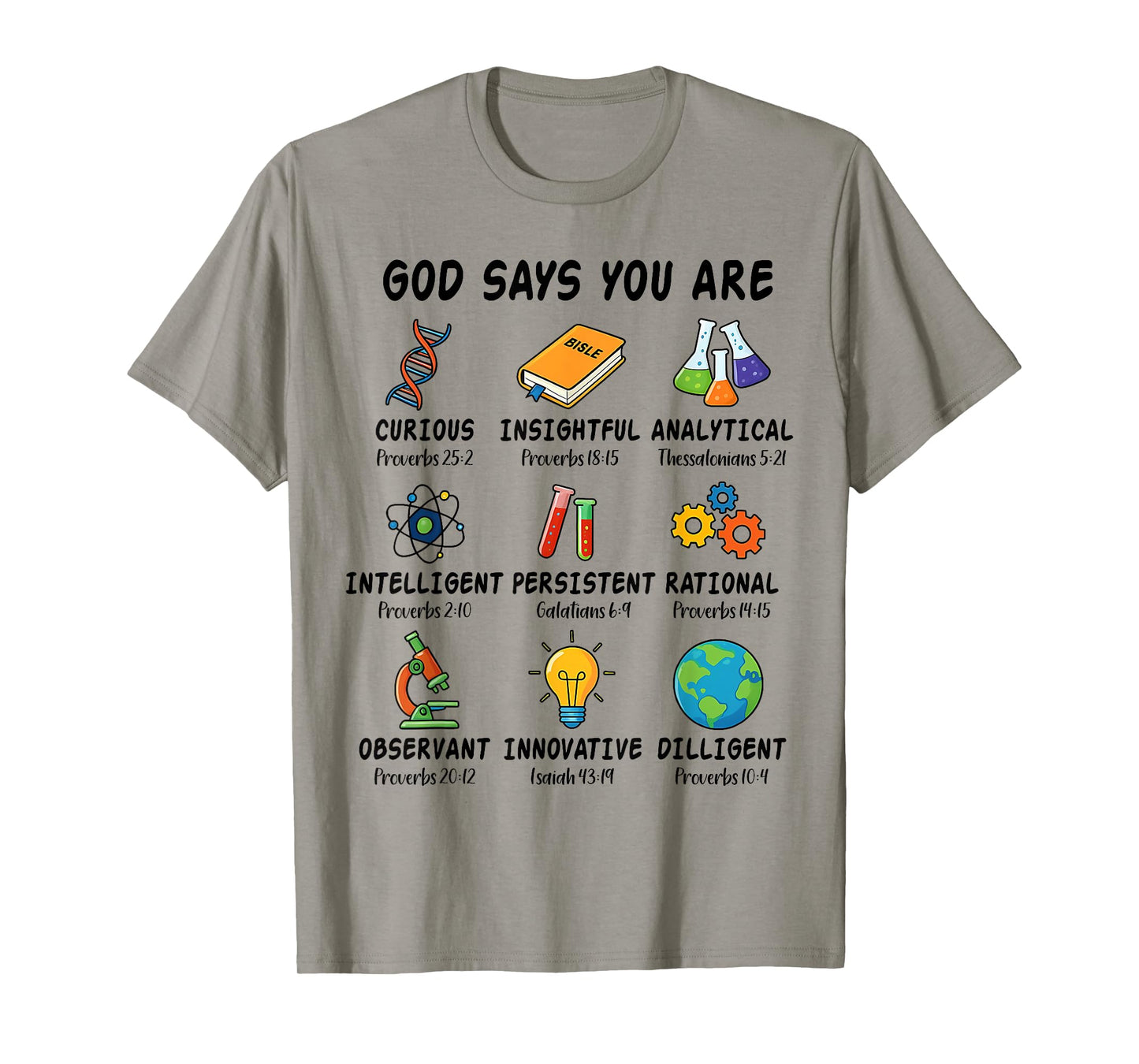 God Says I Am Science Biology Teacher Bible Verse T-Shirt