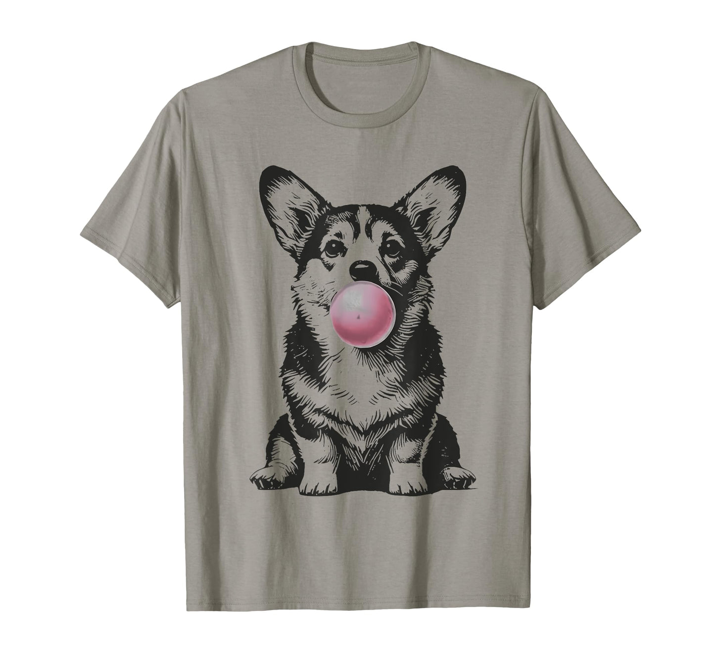 Corgi Blowing Bubble Gum Funny Dog Cartoon Meme T-Shirt