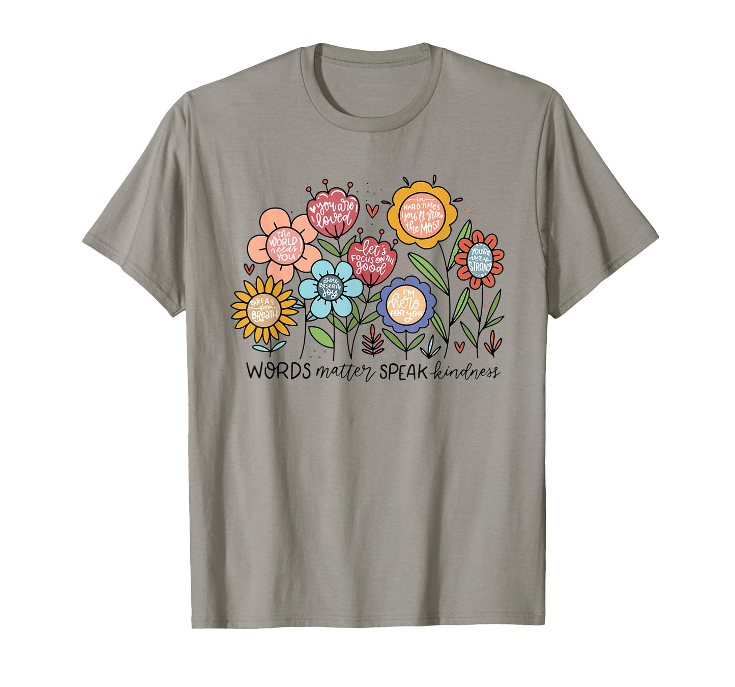 Words Matter Speak Kindness Boho Floral Sped Teacher T-Shirt
