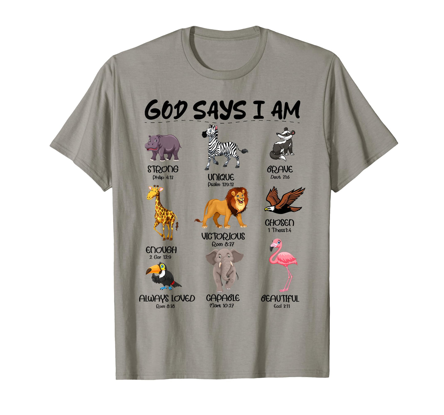 God Say I Am Safari Wild Animals Boys Kids Toddler Christian T-Shirt