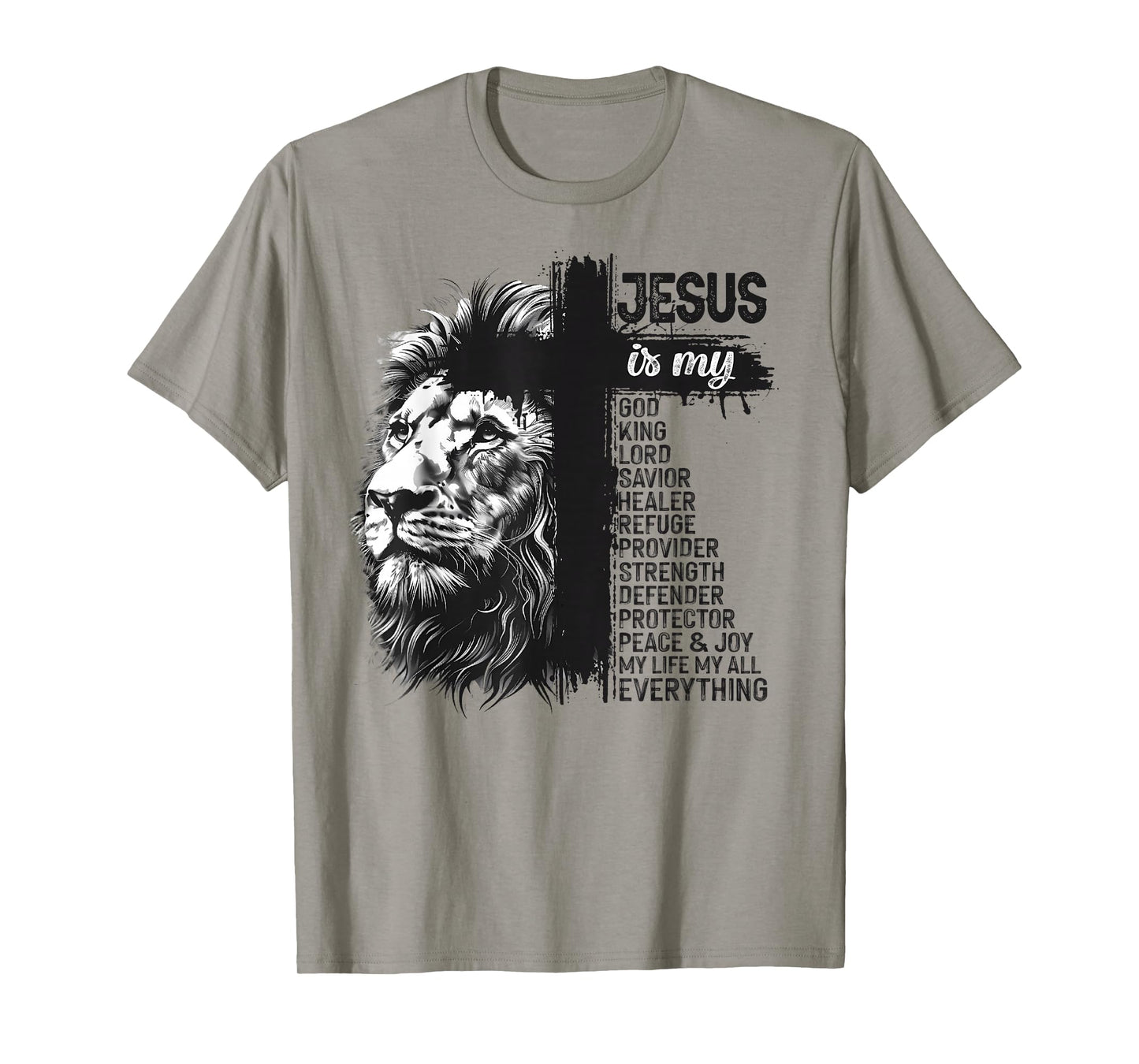 Lion Cross Christian Christ Jesus is My God King Lord Savior T-Shirt