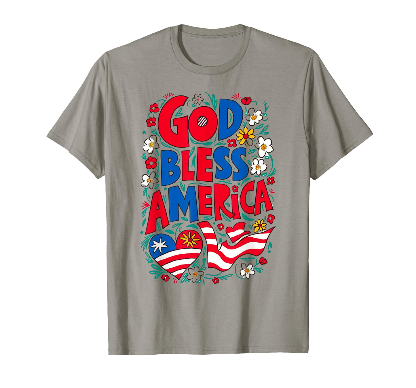 God Bless America Patriotic USA Flag Christian 4th of July T-Shirt