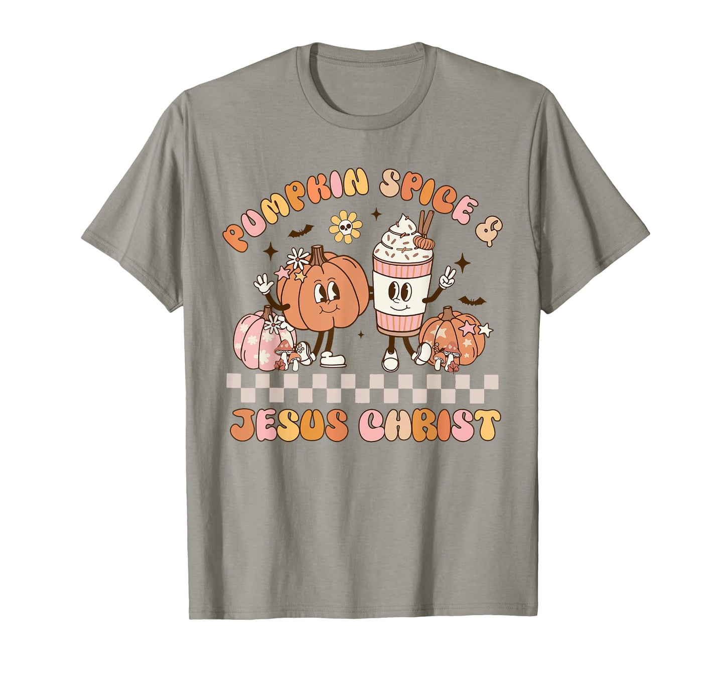 Pumpkin Spice and Jesus Christ Cute Groovy Fall T-Shirt