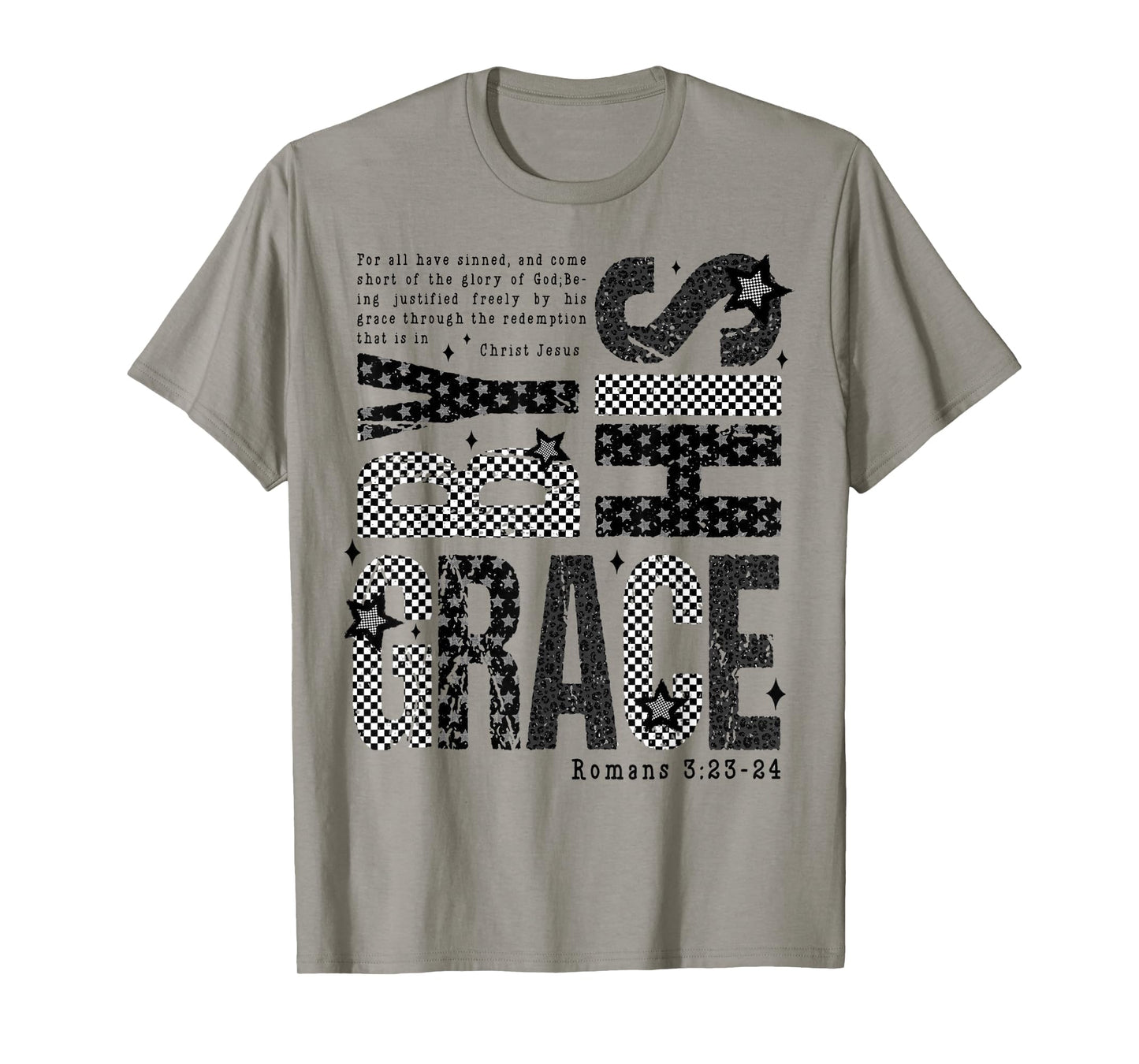 Saved by His Amazing Grace Bible Verse Christian Faith T-Shirt