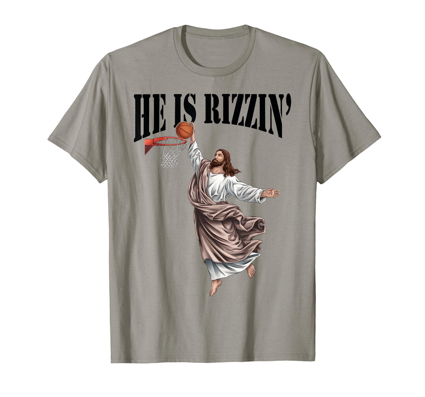 He Is Rizzin Jesus Basketball Christian Easter Jesus Funny T-Shirt