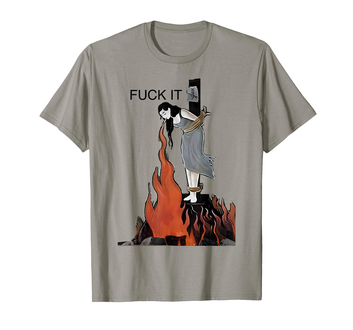 Fuck It Funny - Witch Is Burning In Flames Girl Smoking T-Shirt