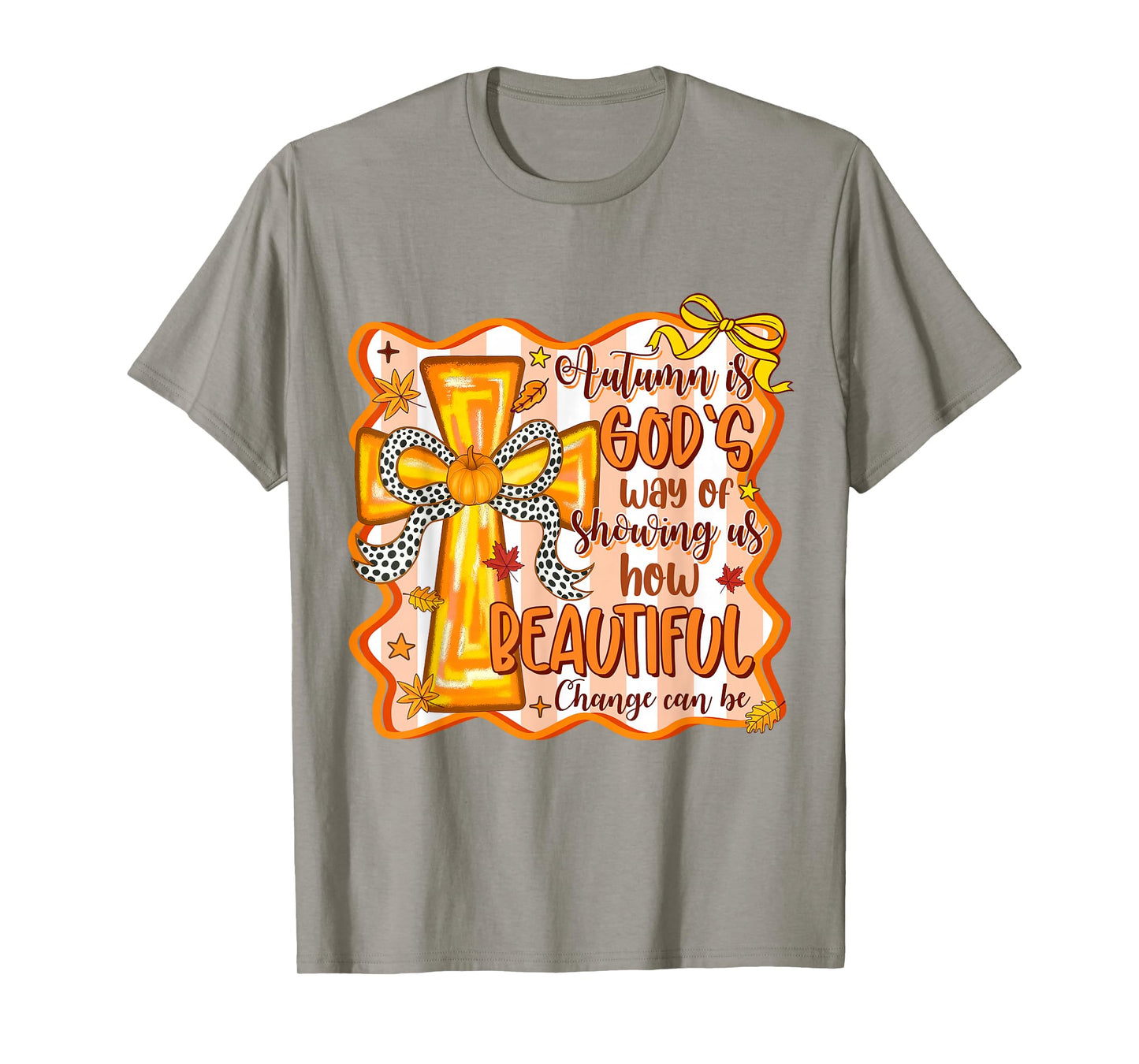 Thanksgiving Christian Fall Autumn God Coquette Thankful Bow T-Shirt