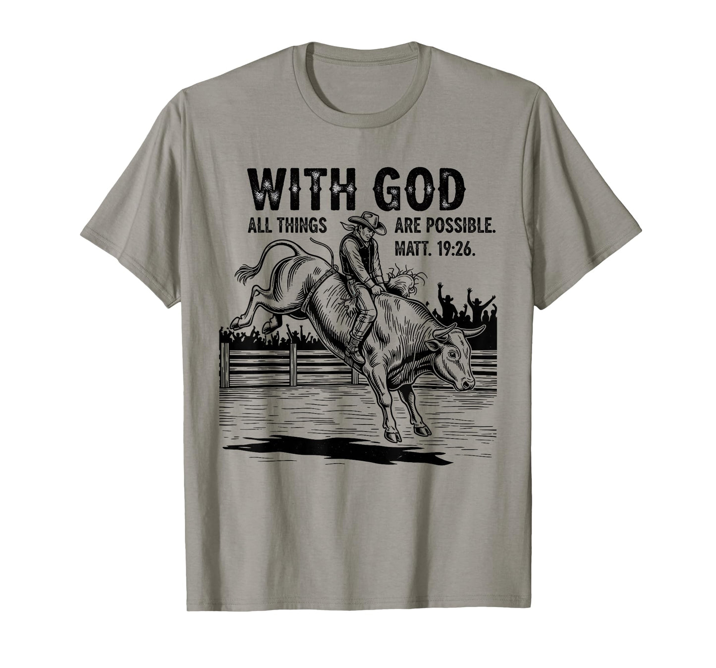 Cowboy Bible Scripture Verse Western Jesus for Mens Faith T-Shirt