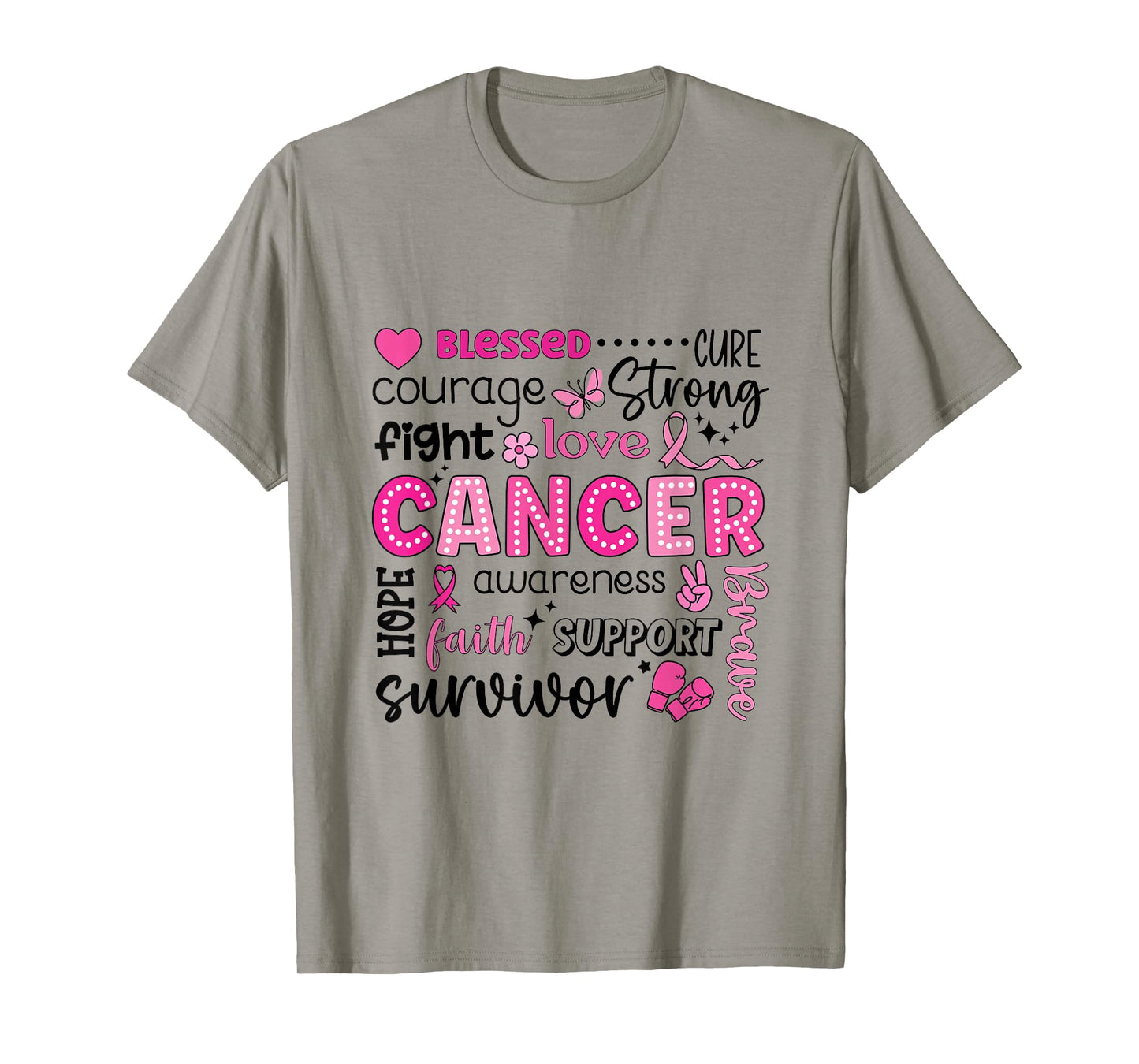 Faith Hope Love Pink Ribbon Awareness T-Shirt