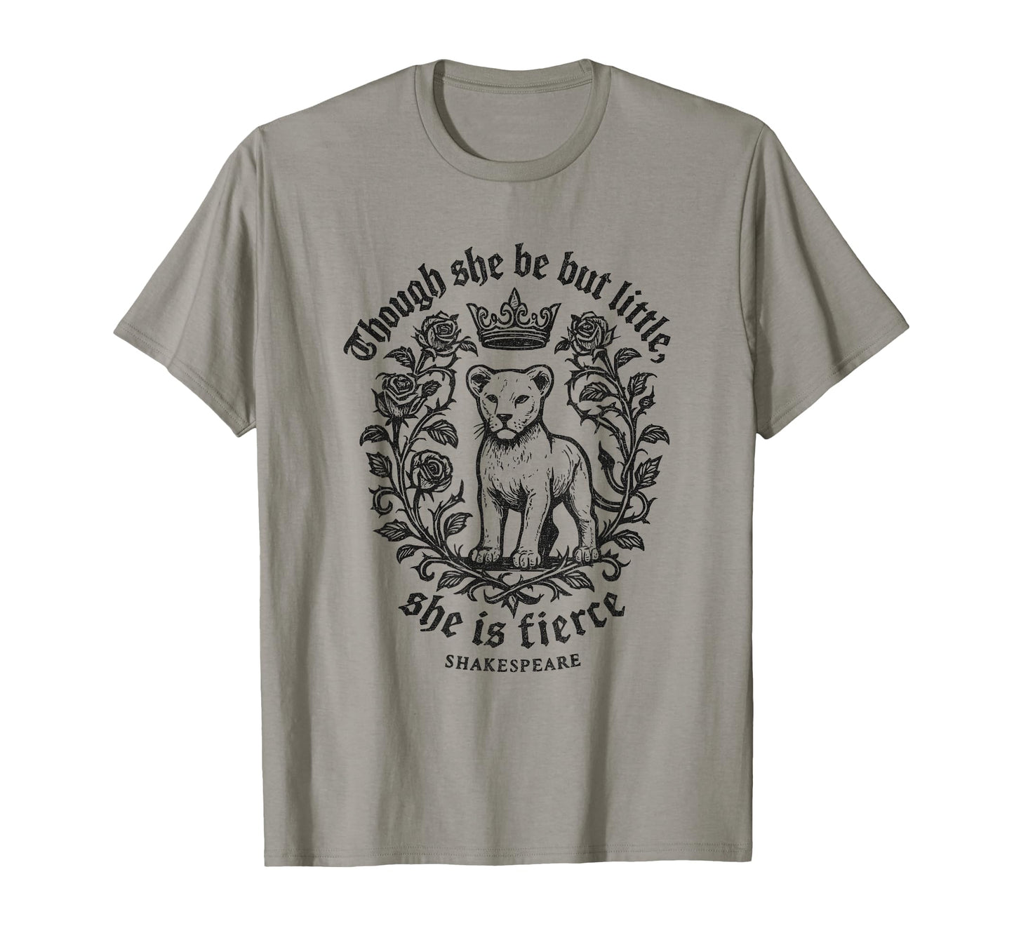 Though She Be But Little Fierce Shakespeare Lion Girls Tee T-Shirt