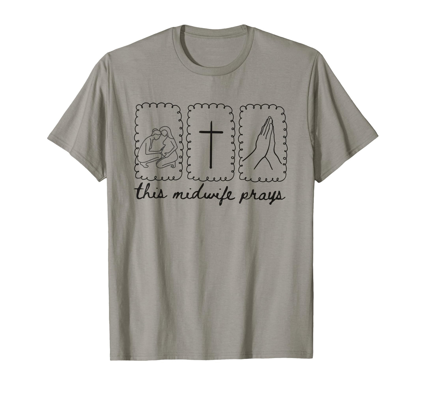 Vintage This Midwife Prays Christian Minimalist Birth Coach T-Shirt