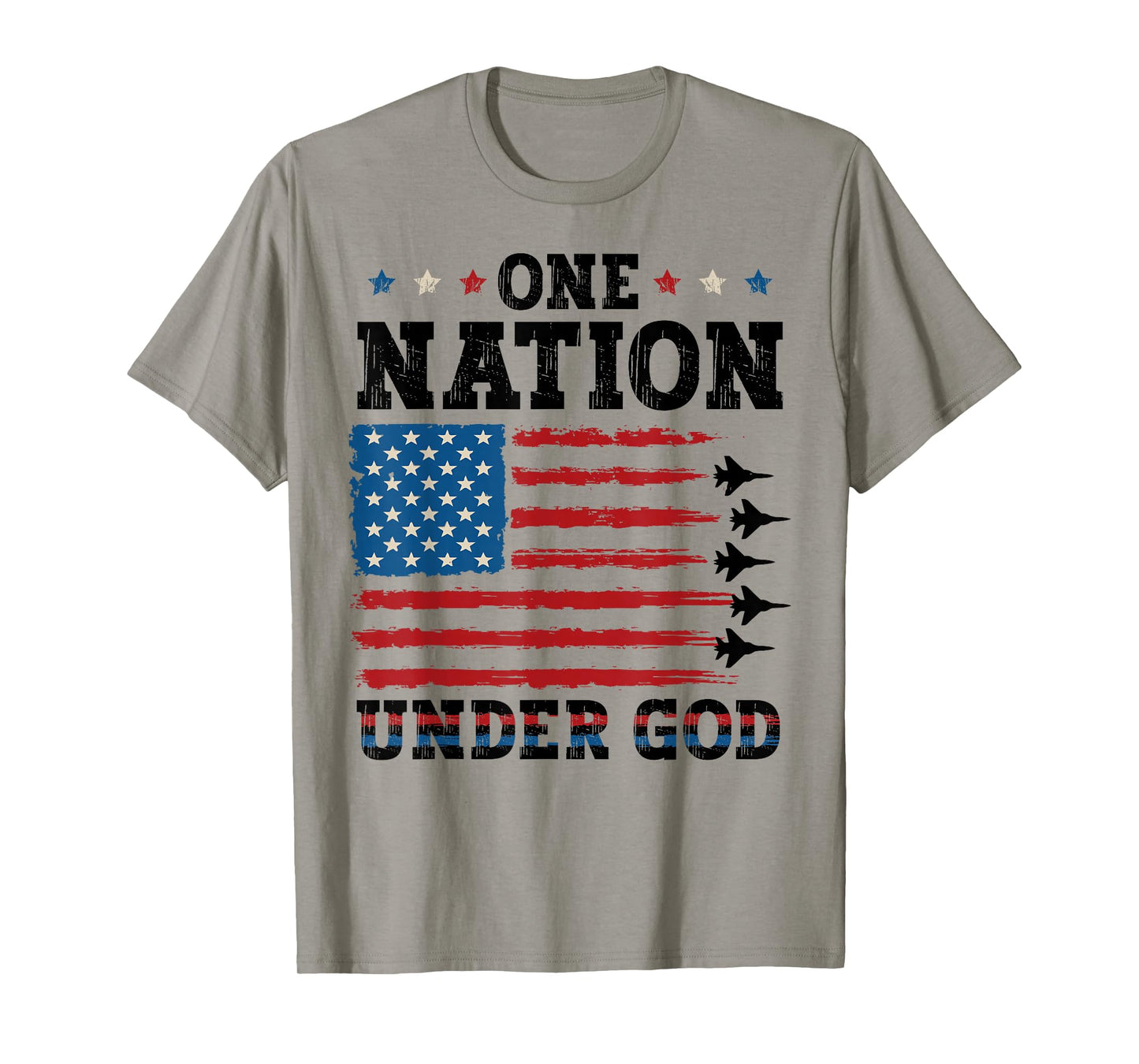 4th of July US Flag One Nation Under God Patriotic Christian T-Shirt
