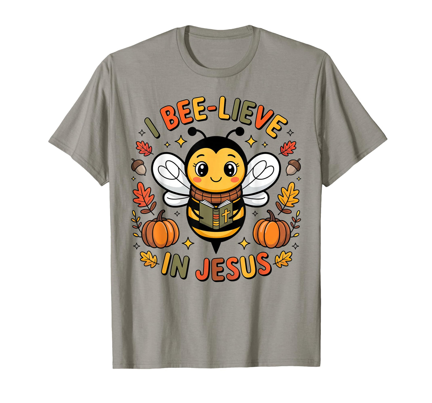 I Bee-Lieve in Jesus Fall Christian Thanksgiving Squad Kids T-Shirt