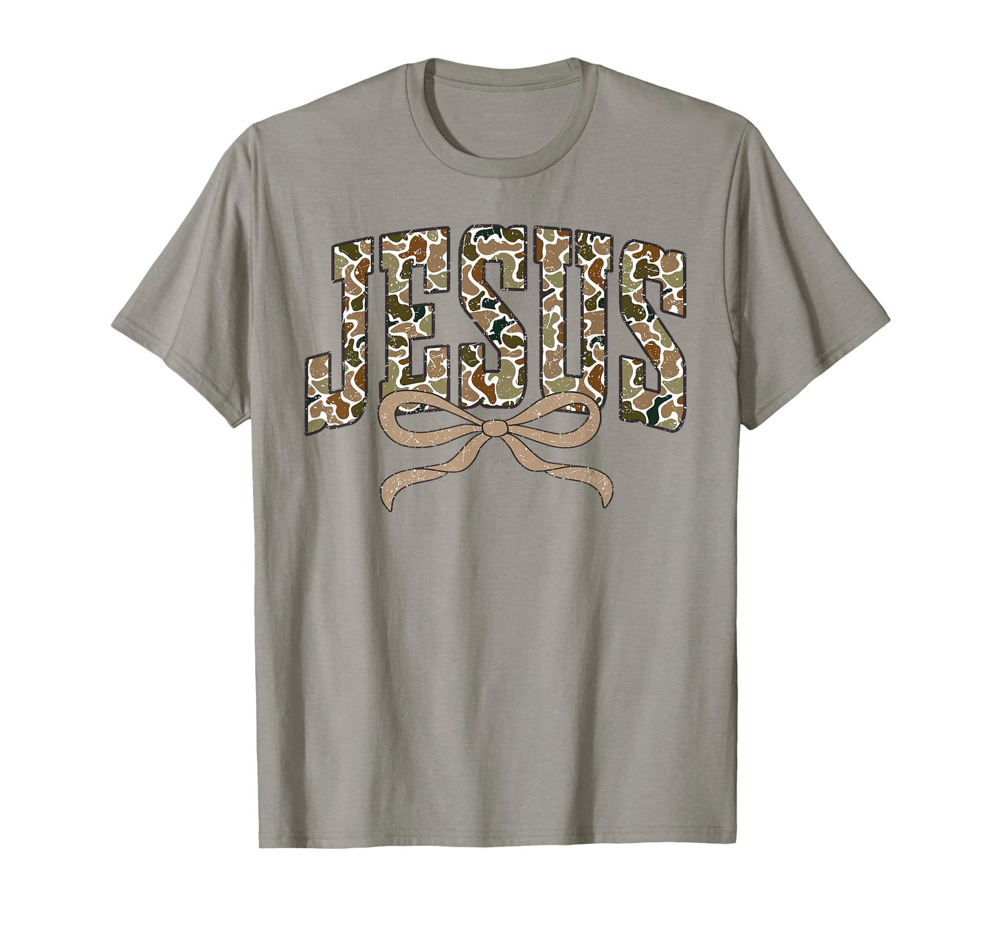 Retro Camo Jesus Coquette Camouflage Christian Bible Verses T-Shirt