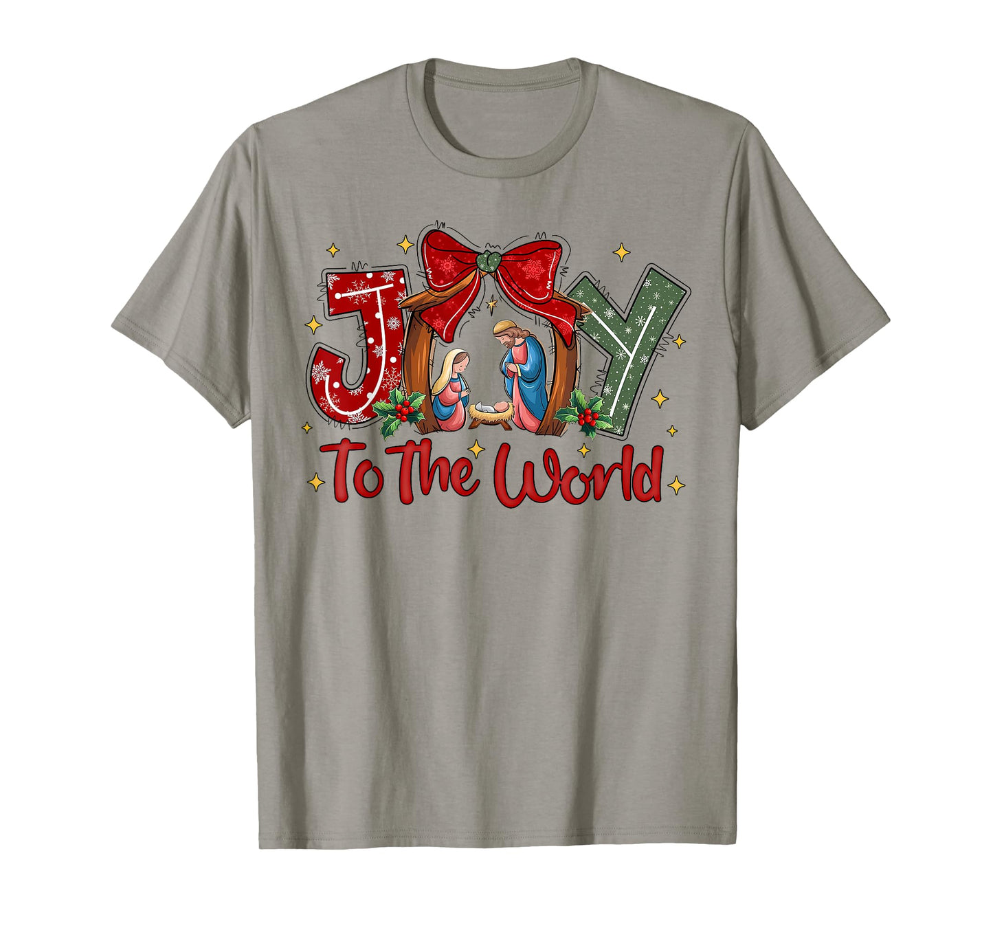 Joy to the World Christmas Christian Nativity Scene T-Shirt
