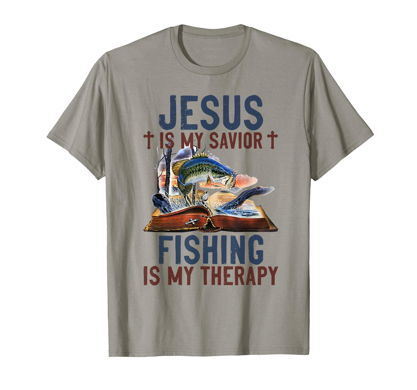 Jesus is my savior fishing is my therapy T-Shirt