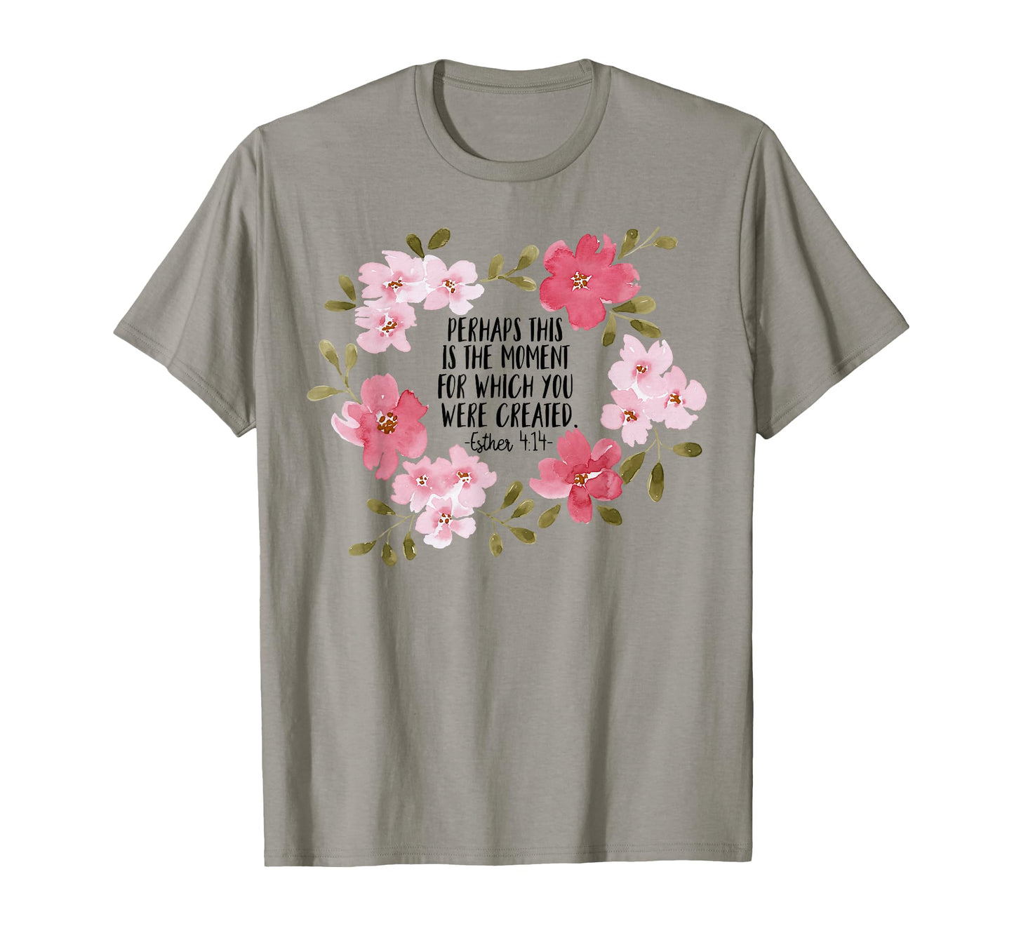 Esther 414 Flower Religious Jesus Faith Cross Women T-Shirt