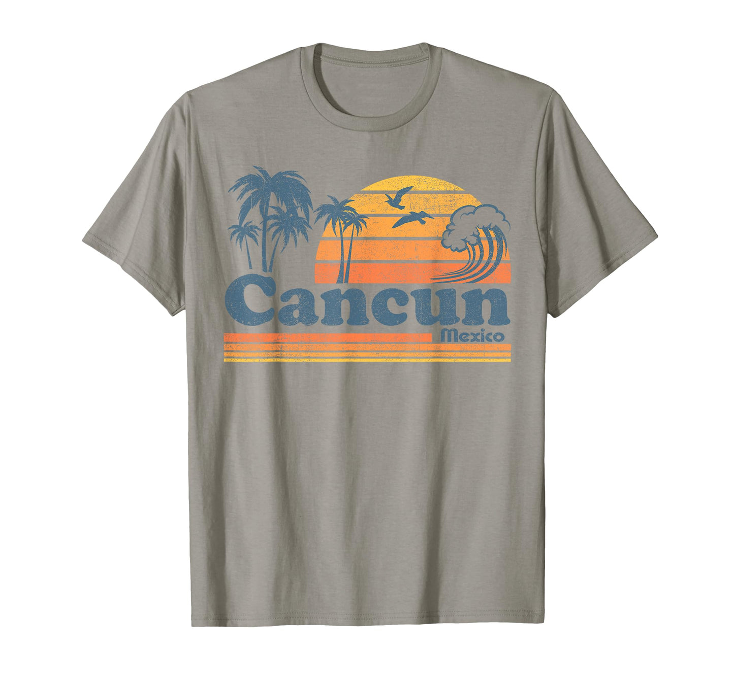 Cancun Mexico Beach Summer Vacation Sun Vintage 70's Retro T-Shirt