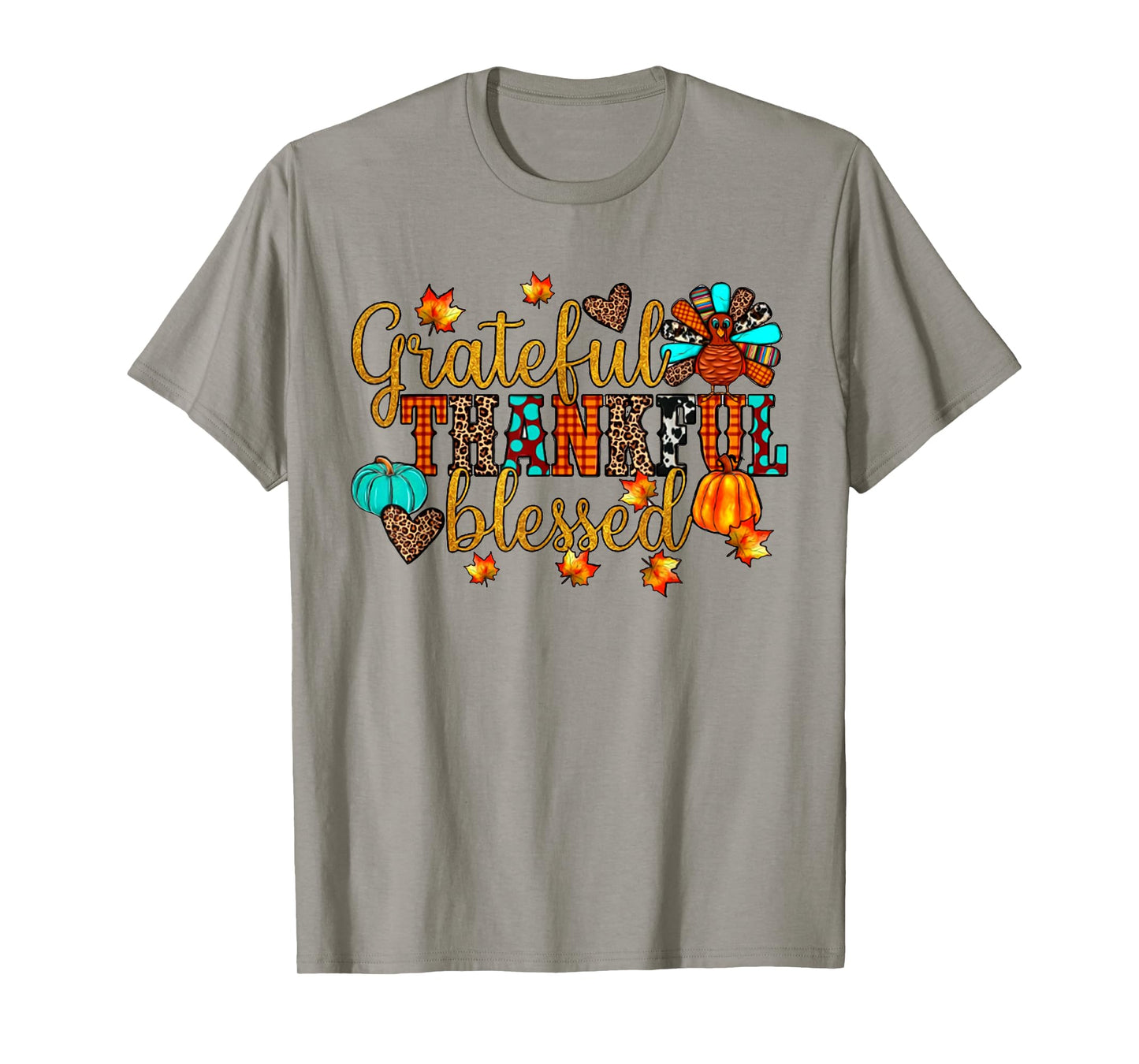 Thankful Grateful Blessed Christian Religious Thanksgiving T-Shirt