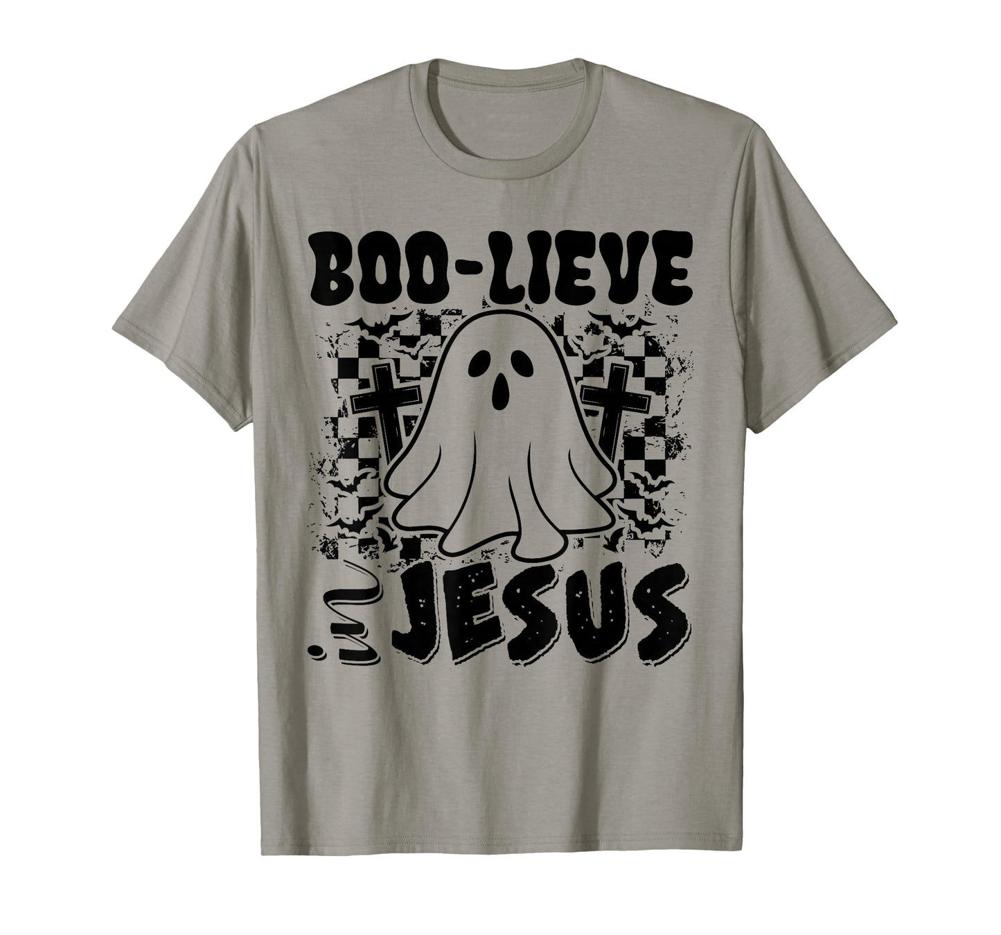 Boo-Lieve in Jesus Christian Halloween Ghost Boo Funny T-Shirt