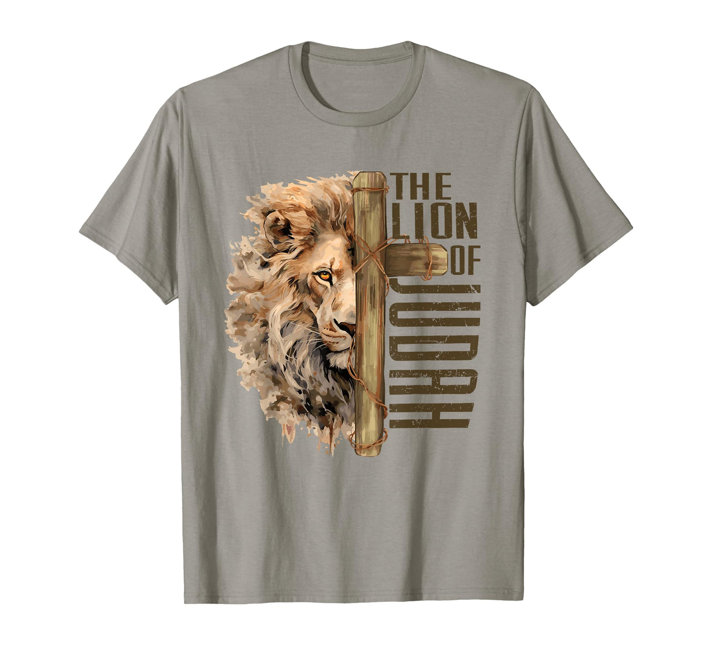 Religion Jesus Christ Revelation 5:5 Lion and Lamb Christian God Faith Cross Jesus Is The Lion Of Judah T-Shirt